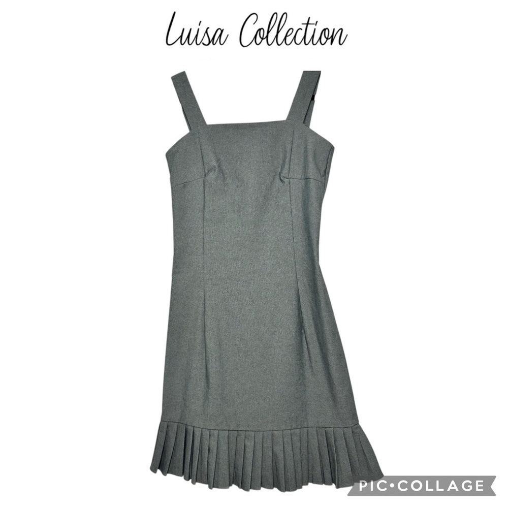 Luisa Collection woven tailored pleated hem mini dress size 6 NWOT